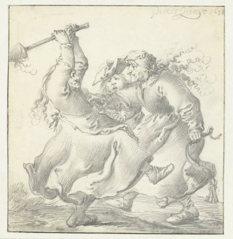 Twee vechtende vrouwen Wall Art by Pieter Jansz Quast - High-Resolution Digital Print