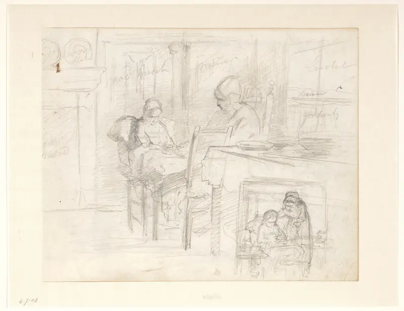 Twee voorstellingen van een moeder met kind Wall Art by Hendrik Valkenburg - High-Resolution Digital Print