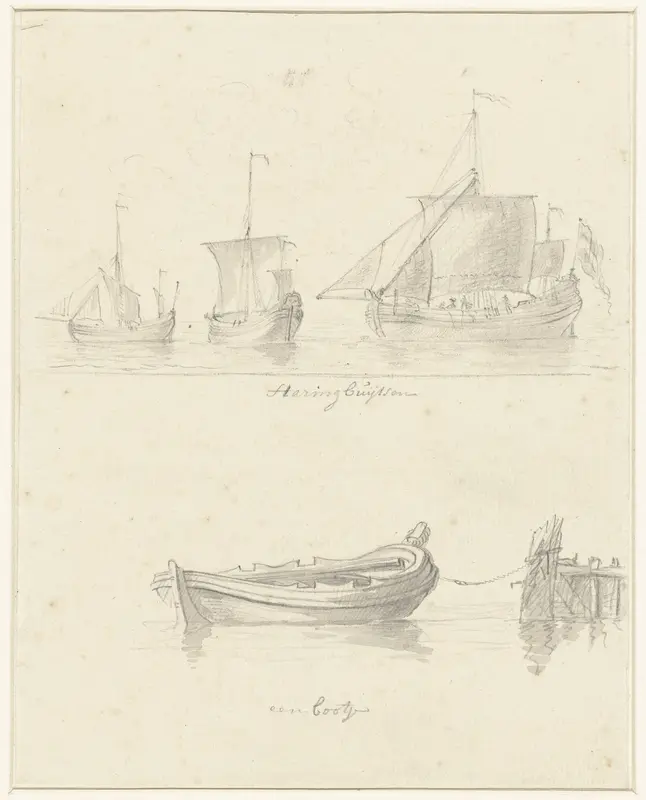 Twee voorstellingen van schepen Wall Art by anonymous - High-Resolution Digital Print