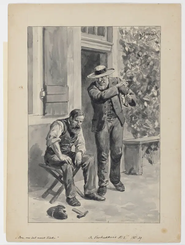 Twee voortrekkers voor een huis Wall Art by Unknown - High-Resolution Digital Print