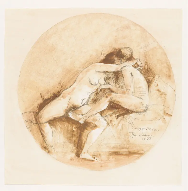 Twee vrijende vrouwen Wall Art by Unknown - High-Resolution Digital Print