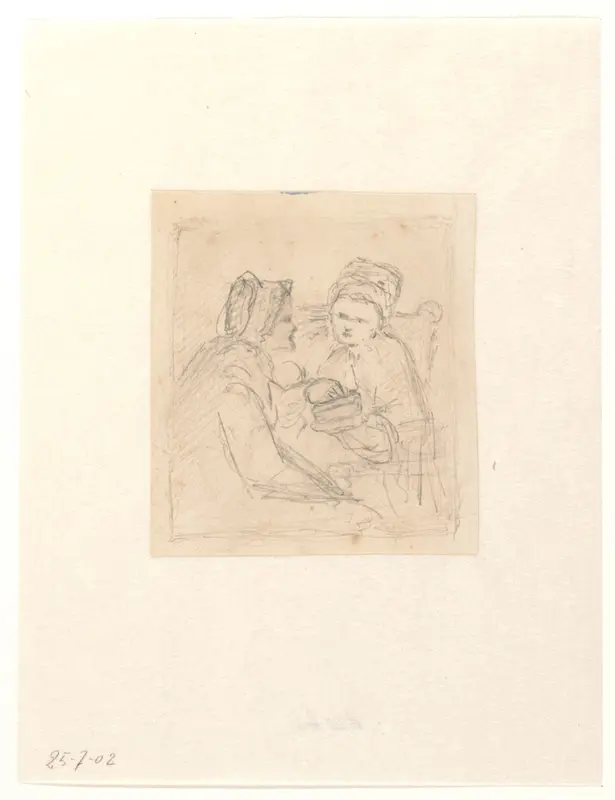 Twee vrouwen Wall Art by Hendrik Valkenburg - High-Resolution Digital Print