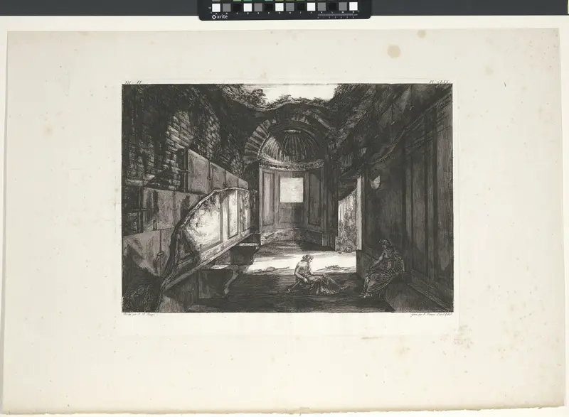 Twee vrouwen in een vervallen tempel Wall Art by Unknown - High-Resolution Digital Print