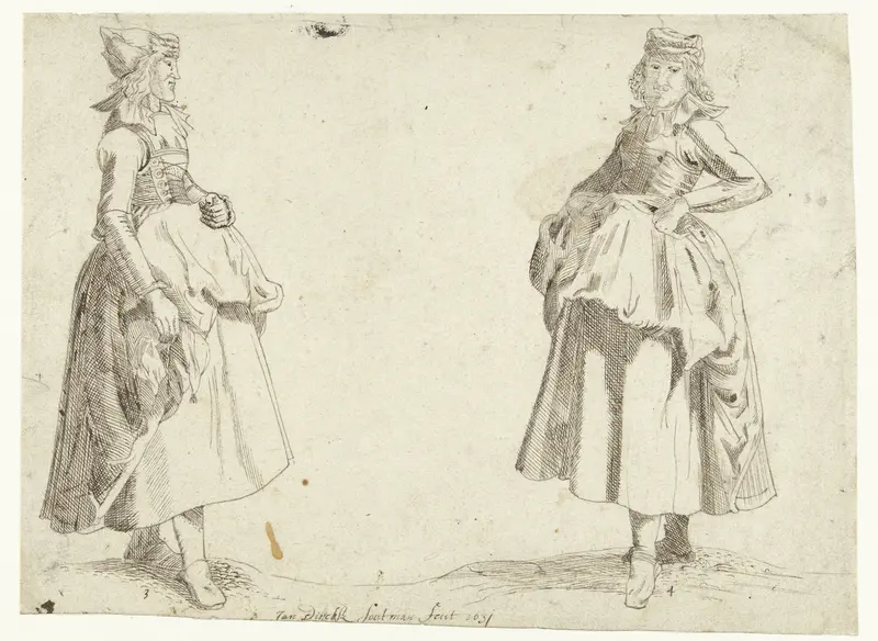 Twee vrouwen in klederdracht Wall Art by Jan Dircksz. Soutman - High-Resolution Digital Print