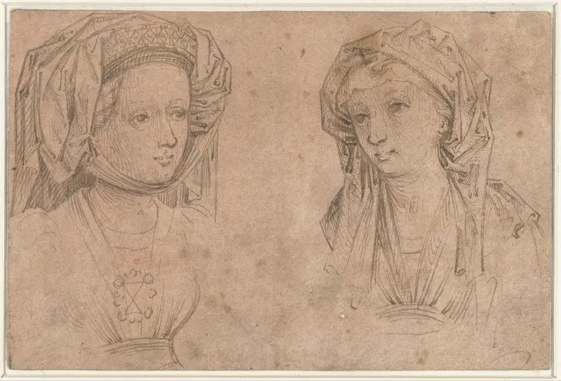 Twee vrouwenhoofden Wall Art by Unknown - High-Resolution Digital Print
