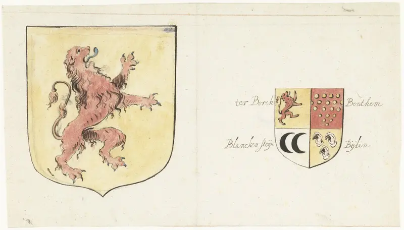 Twee wapenschilden Wall Art by Gesina ter Borch - High-Resolution Digital Print