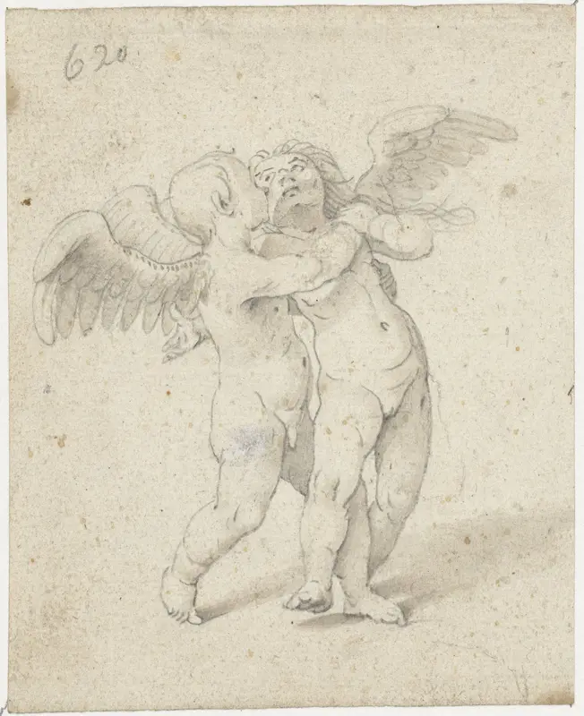 Twee worstelende engelen Wall Art by Gerard ter Borch (I) - High-Resolution Digital Print