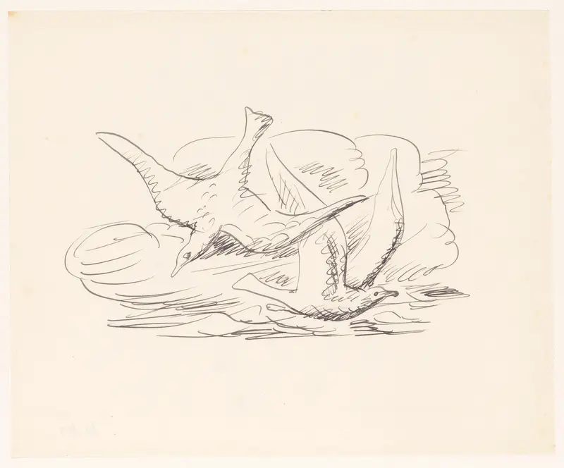 Twee zeemeeuwen Wall Art by Leo Gestel - High-Resolution Digital Print