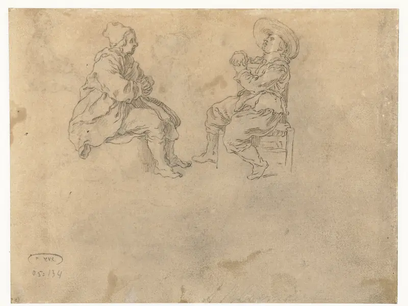 Twee zittende jongens Wall Art by Abraham Bloemaert - High-Resolution Digital Print
