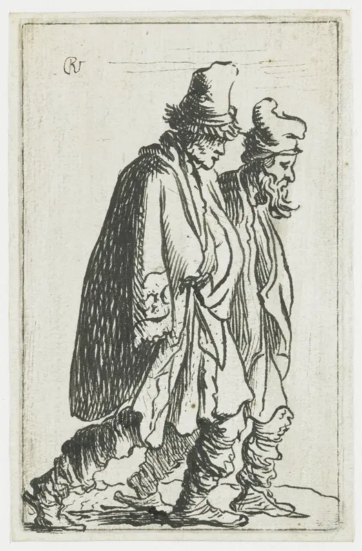 Twee zwervers, naar rechts gewend Wall Art by anonymous - High-Resolution Digital Print