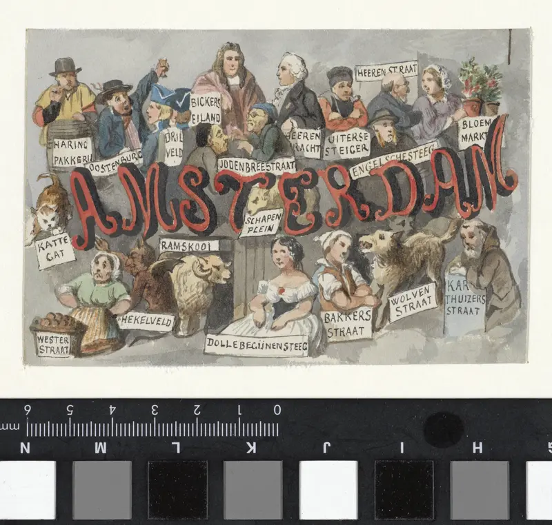 Tweede ontwerp voor de omslag van Amsterdam, van Johannes ter Gouw, 1865 Wall Art by Johan Coenraad Leich - High-Resolution Digital Print