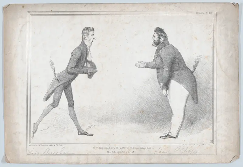 Tweedledum and Tweedledee, or, The Schoolmaster [i]s abroad! Wall Art by John Doyle - High-Resolution Digital Print