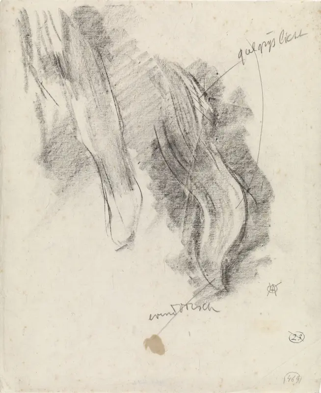 Tweemaal de staart van een vis, met kleurnotities Wall Art by Gerrit Willem Dijsselhof - High-Resolution Digital Print