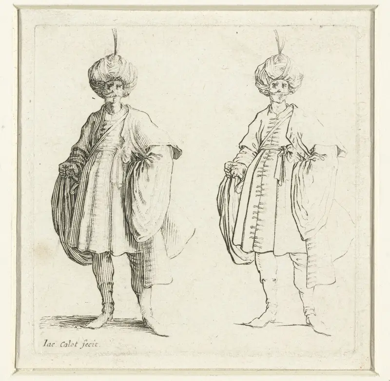 Tweemaal dezelfde man met tulband, van voren gezien Wall Art by Unknown - High-Resolution Digital Print