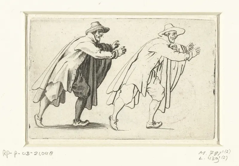 Tweemaal dezelfde rennende man, op de rechterzijde gezien Wall Art by Jacques Callot - High-Resolution Digital Print
