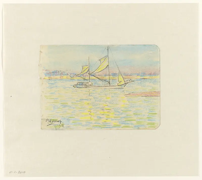 Tweemaster op de Zeeuwse wateren Wall Art by Jan Toorop - High-Resolution Digital Print