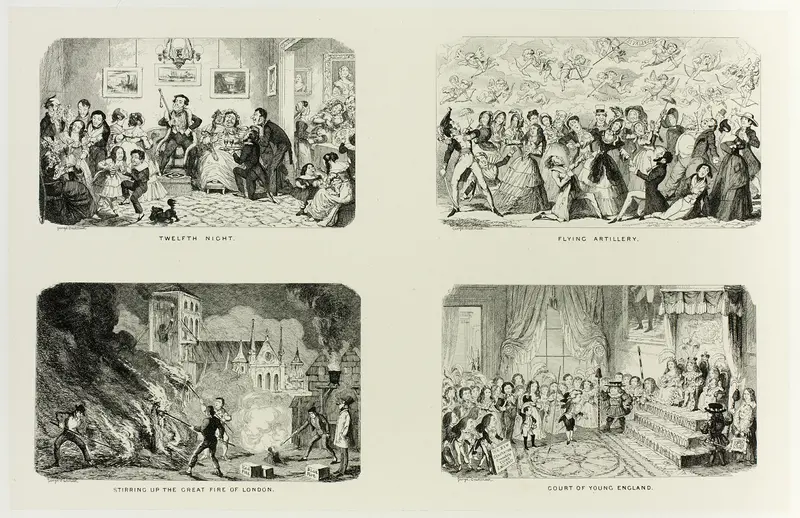 Twelfth Night from George Cruikshank's Steel Etchings to The Comic Almanacks: 1835-1853 (top left) Wall Art by George Cruikshank - High-Resolution Digital Print