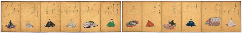 Twelve Poetic Immortals and Their Poems Wall Art by Reizei Tamechika - High-Resolution Digital Print