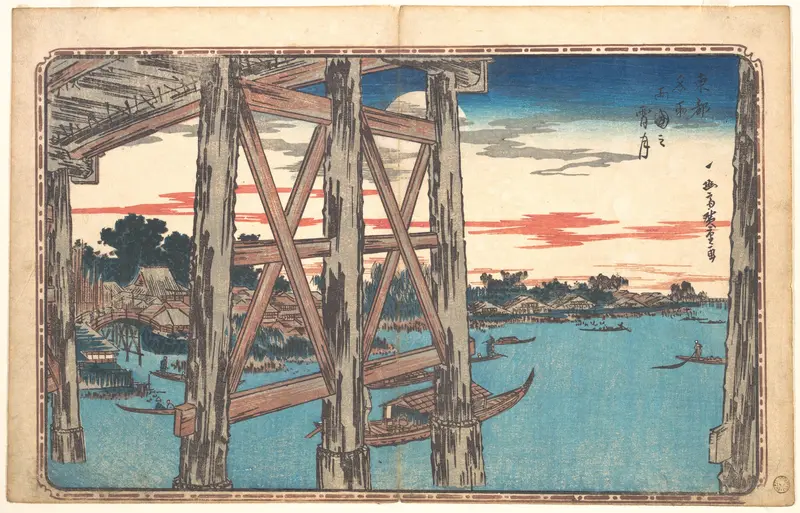 Twilight Moon at Ryōgoku Bridge