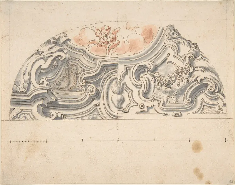 Two alternate designs for stucco for an Italian ceiling Wall Art by Anonymous, Italian, Piedmontese, 18th century - High-Resolution Digital Print