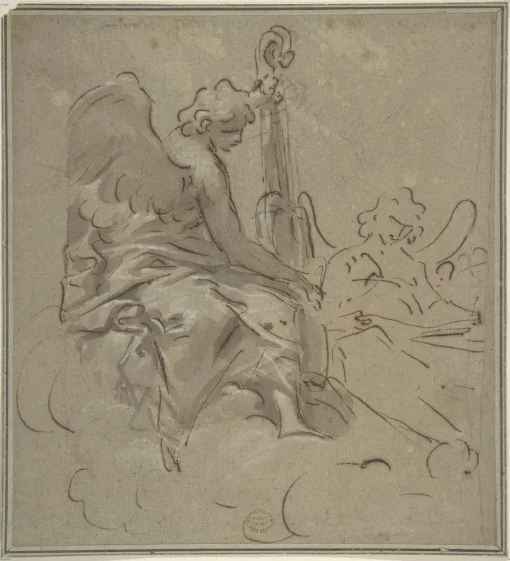 Two Angels Wall Art by Anonymous, Italian, 18th century - High-Resolution Digital Print