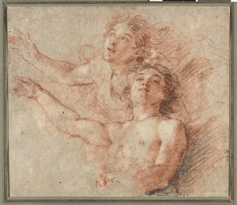 Two Angels in Flight Wall Art by Charles de La Fosse - High-Resolution Digital Print
