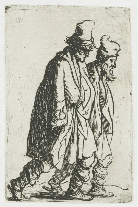 Two Beggars Wall Art by Rembrandt van Rijn - High-Resolution Digital Print