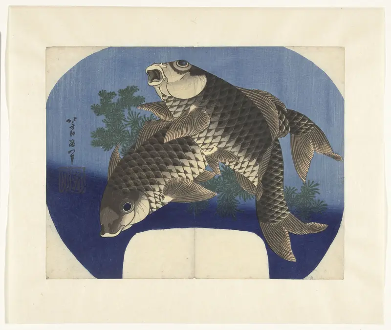 Two Carp Wall Art by Unknown - High-Resolution Digital Print