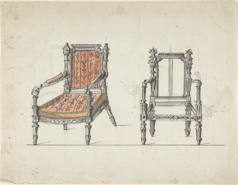 Two Carved-Wood Armchairs Wall Art by Anonymous, French, 19th century - High-Resolution Digital Print