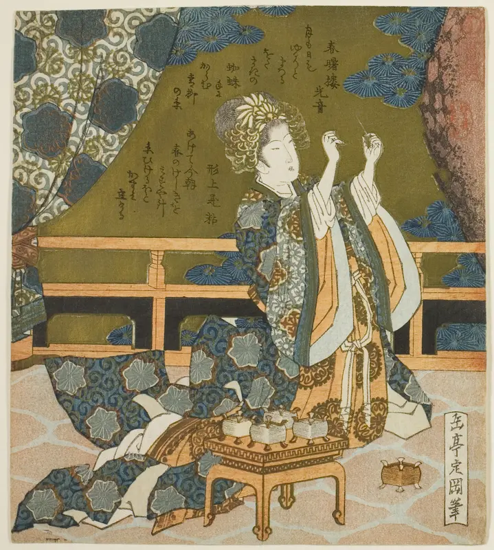 Two Chinese Women Examining Thread and a Spider’s Web in a Box, from the series "Diptych for the Drum Group"