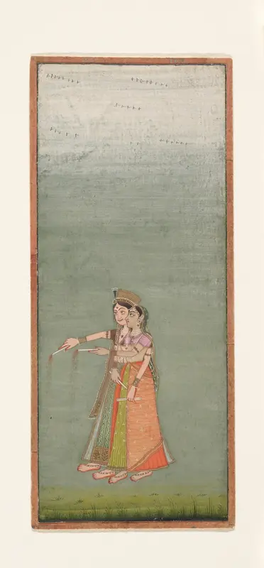 Two Court Ladies with Fireworks Wall Art by Unknown - High-Resolution Digital Print