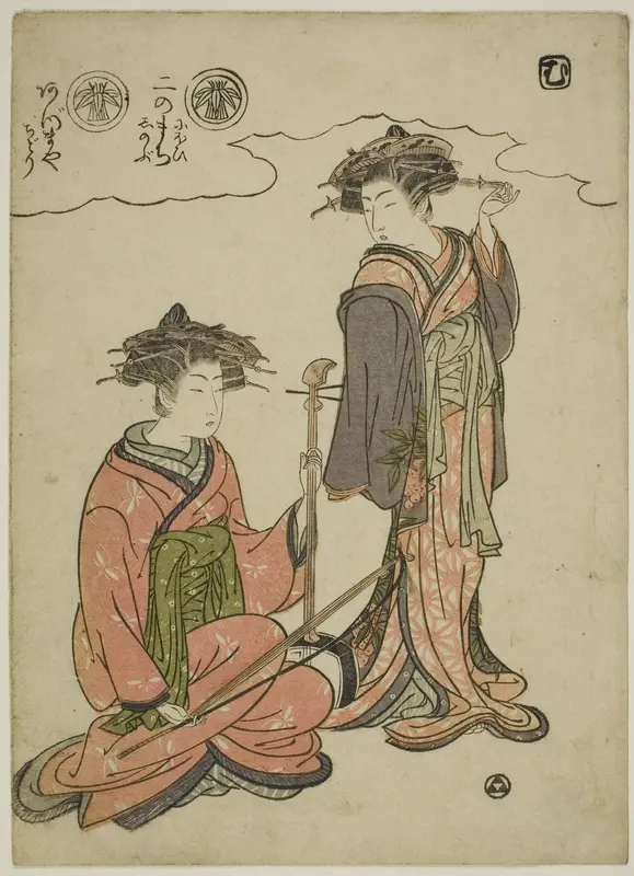 Two Courtesans Wall Art by Isoda Koryusai - High-Resolution Digital Print