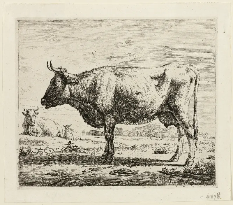 Two Cows and a Sheep Wall Art by Adriaen van de Velde - High-Resolution Digital Print