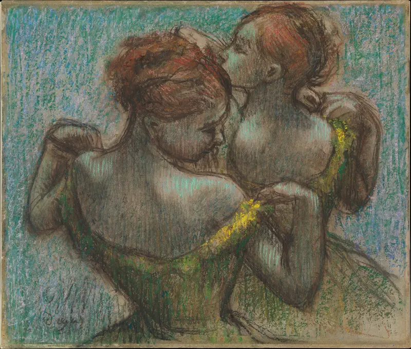 Two Dancers, Half-length Wall Art by Edgar Degas - High-Resolution Digital Print