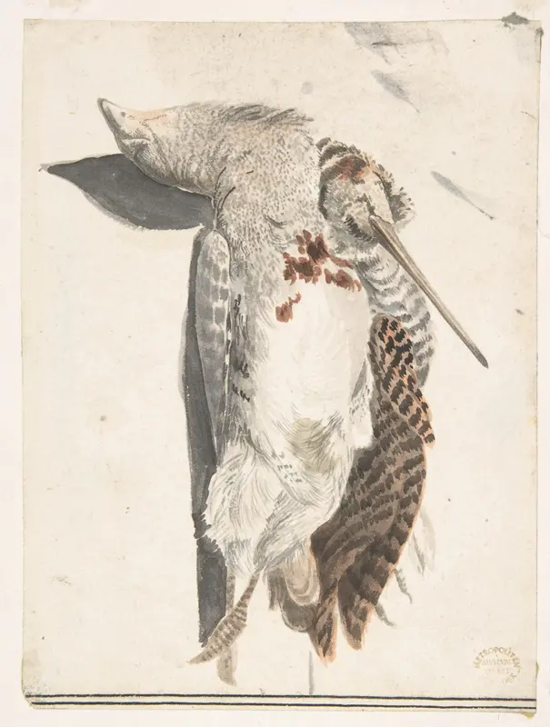 Two Dead Birds (A Quail and a Long-Beaked Bird) Wall Art by Count Giorgio Durante (Duranti) - High-Resolution Digital Print
