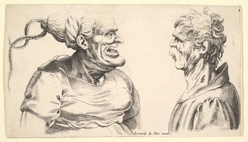 Two deformed heads Wall Art by Wenceslaus Hollar - High-Resolution Digital Print