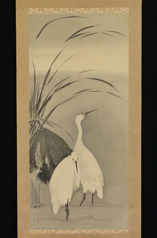 Two Egrets and Lotus Wall Art by Sakai Hōitsu - High-Resolution Digital Print
