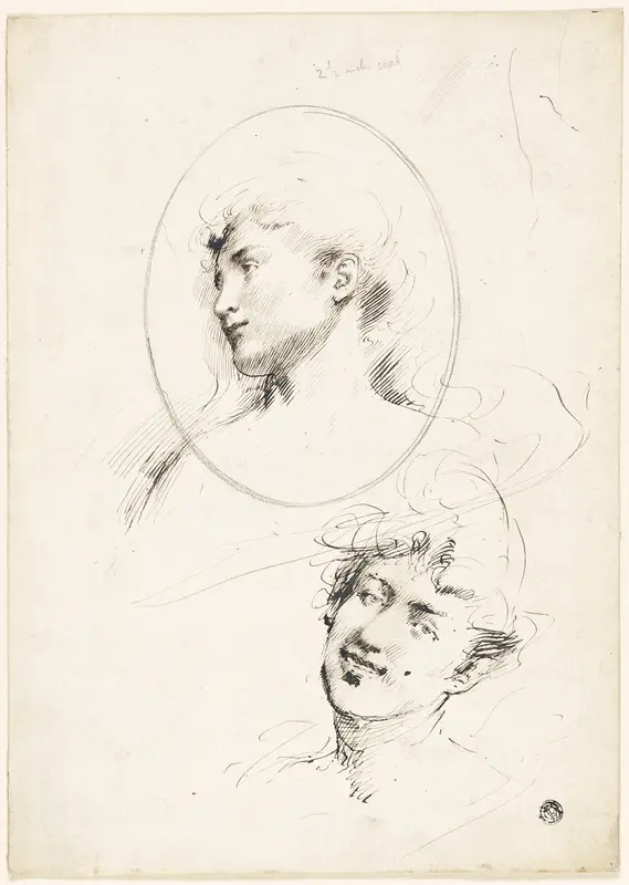 Two Female Heads Wall Art by William Merritt Chase - High-Resolution Digital Print