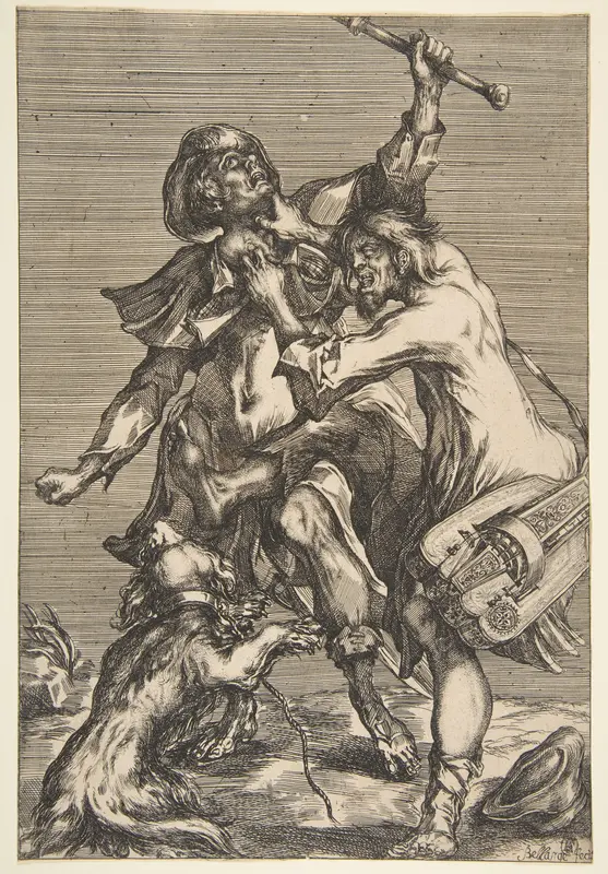 Two Fighting Beggars