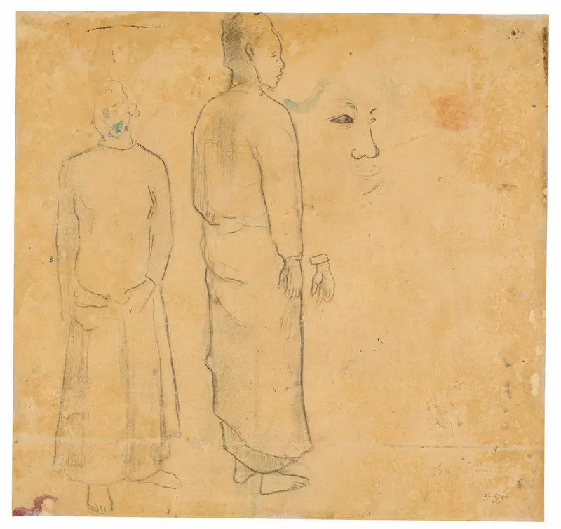Two Figures (related to the painting Tahitian Landscape)