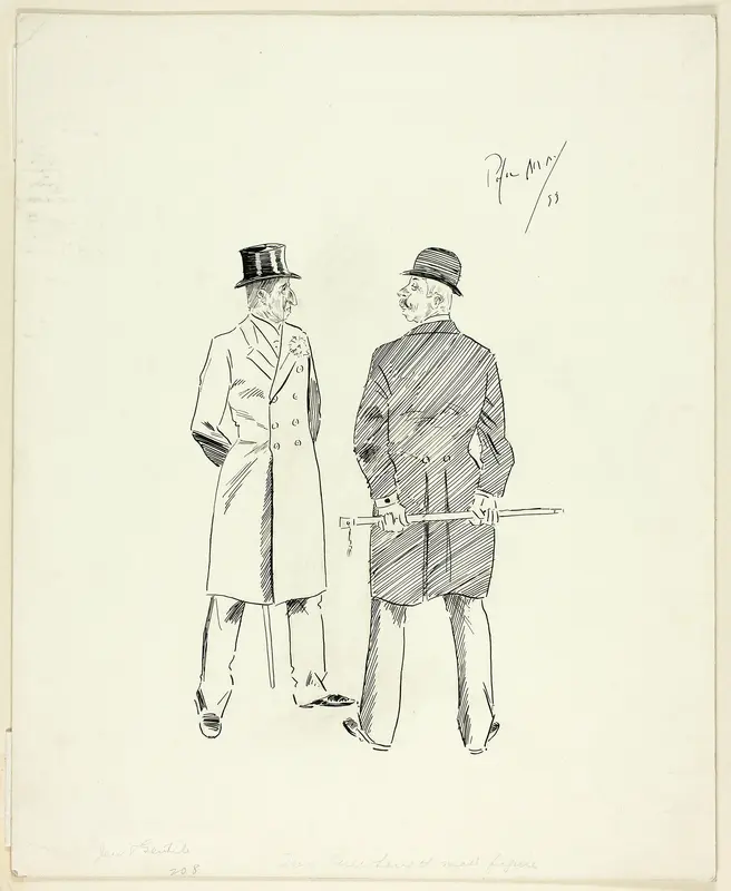 Two Gentlemen with Walking Sticks Wall Art by Philip William May - High-Resolution Digital Print