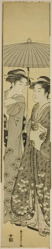 Two Girls under an Umbrella
