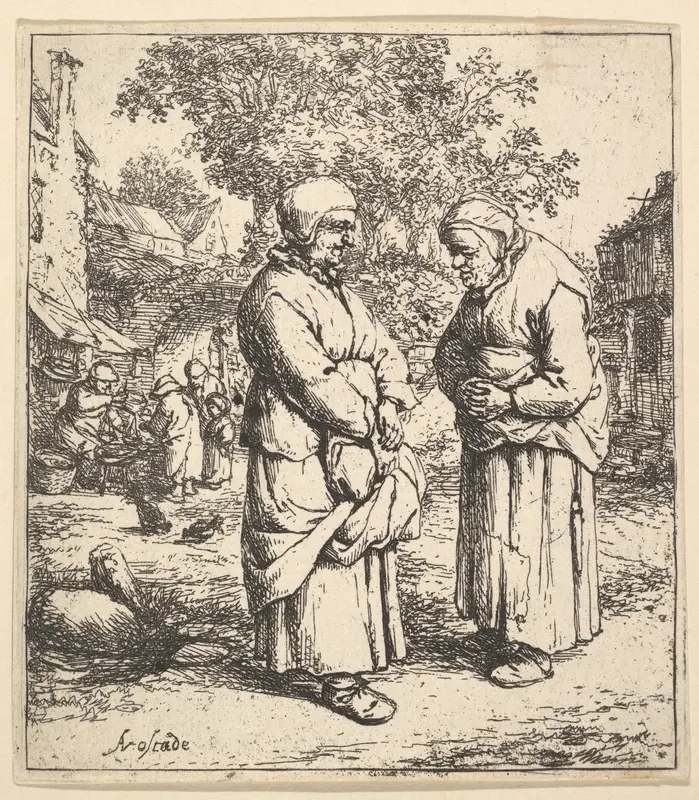 Two Gossips Wall Art by Adriaen van Ostade - High-Resolution Digital Print