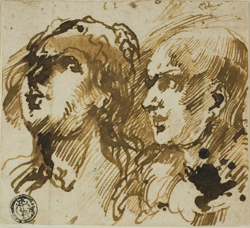 Two Heads Wall Art by Giovanni Benedetto Castiglione - High-Resolution Digital Print