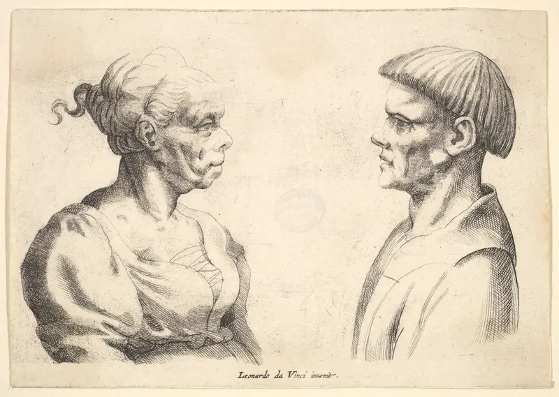 Two heads Wall Art by Wenceslaus Hollar - High-Resolution Digital Print