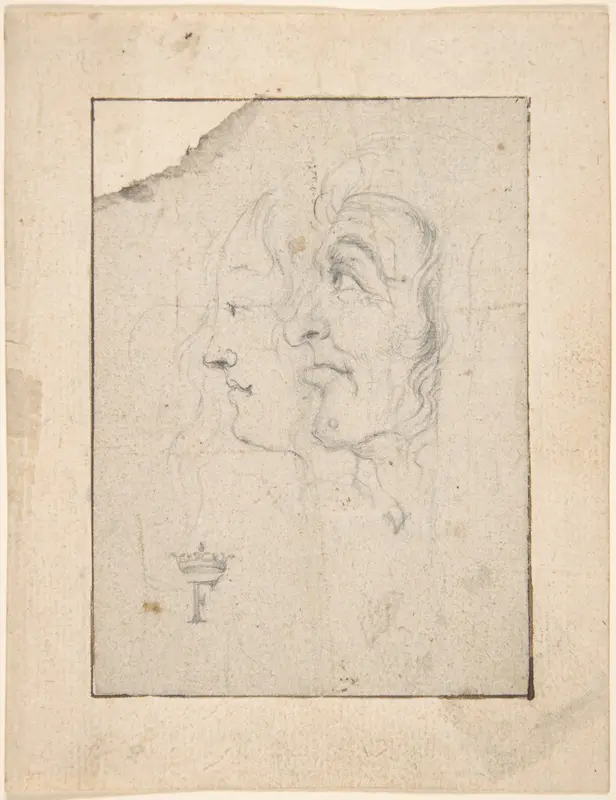 Two Heads of an Old and a Young Woman Looking to the Left (Ages of Woman?) Wall Art by Frederick III, King of Denmark and Norway - High-Resolution Digital Print