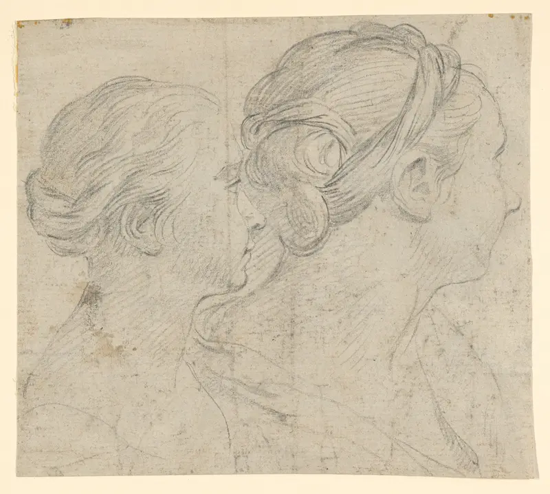 Two heads of women Wall Art by Pierre Parrocel - High-Resolution Digital Print