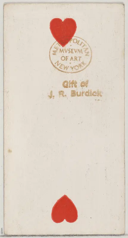 Two Hearts, from the Playing Cards series (N84) to promote Turkish Cross-Cut Cigarettes for W. Duke, Sons and Co. Wall Art by W. Duke, Sons & Co. - High-Resolution Digital Print