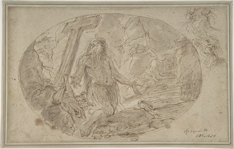 Two Hermits in the Wilderness Wall Art by Domenico Maria Canuti - High-Resolution Digital Print