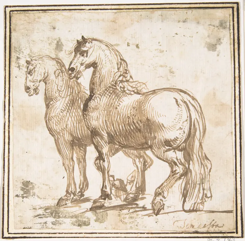 Two Horses Wall Art by Francesco Allegrini - High-Resolution Digital Print